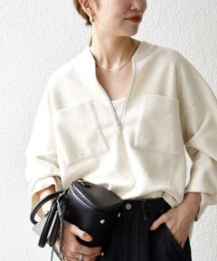 SHIPS / シップス カットソー | 《一部追加予約》SHIPS any:〈洗濯機可能〉フリース ライク ハーフジップ ポケット プルオーバー