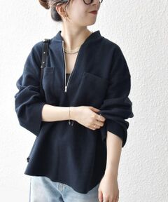 SHIPS / シップス カットソー | 《一部追加予約》SHIPS any:〈洗濯機可能〉フリース ライク ハーフジップ ポケット プルオーバー