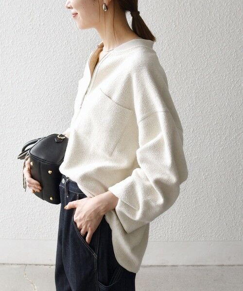 SHIPS / シップス カットソー | 《一部追加予約》SHIPS any:〈洗濯機可能〉フリース ライク ハーフジップ ポケット プルオーバー | 詳細7