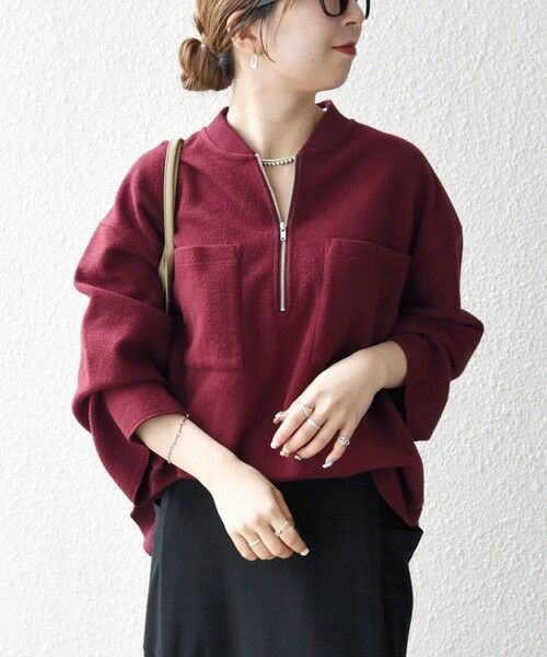 SHIPS / シップス カットソー | 《一部追加予約》SHIPS any:〈洗濯機可能〉フリース ライク ハーフジップ ポケット プルオーバー | 詳細12