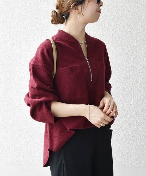 SHIPS / シップス カットソー | 《一部追加予約》SHIPS any:〈洗濯機可能〉フリース ライク ハーフジップ ポケット プルオーバー | 詳細13