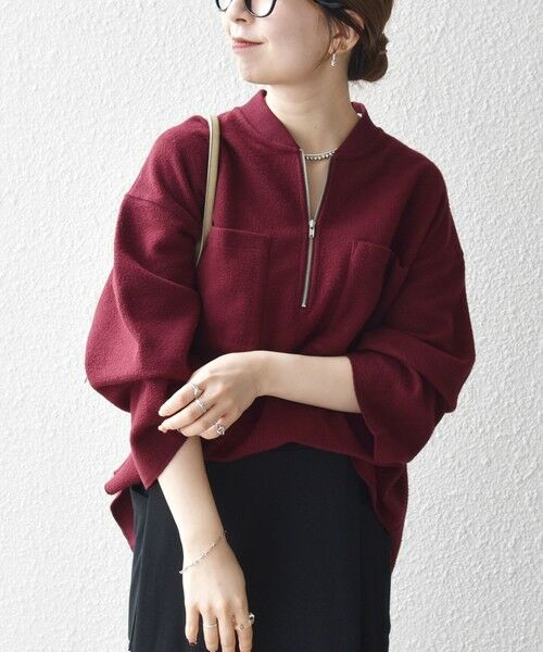 SHIPS / シップス カットソー | 《一部追加予約》SHIPS any:〈洗濯機可能〉フリース ライク ハーフジップ ポケット プルオーバー | 詳細15