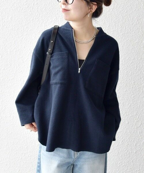 SHIPS / シップス カットソー | 《一部追加予約》SHIPS any:〈洗濯機可能〉フリース ライク ハーフジップ ポケット プルオーバー | 詳細25