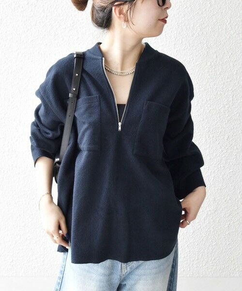 SHIPS / シップス カットソー | 《一部追加予約》SHIPS any:〈洗濯機可能〉フリース ライク ハーフジップ ポケット プルオーバー | 詳細30