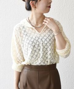 SHIPS / シップス カットソー（半袖以外） | SHIPS any:〈手洗い可能〉起毛 レース パイピング プルオーバー