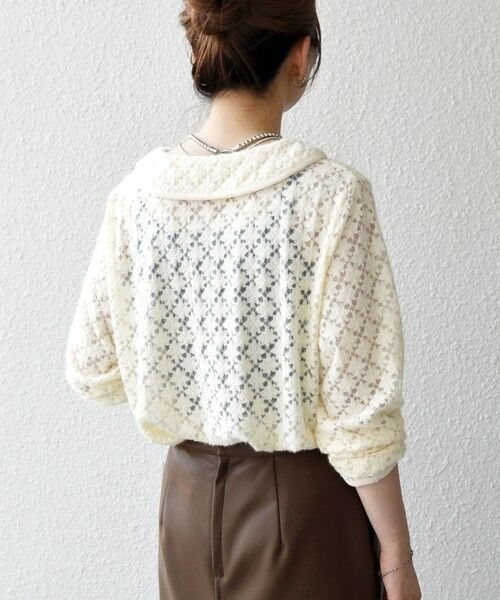 SHIPS / シップス カットソー（半袖以外） | SHIPS any:〈手洗い可能〉起毛 レース パイピング プルオーバー | 詳細5