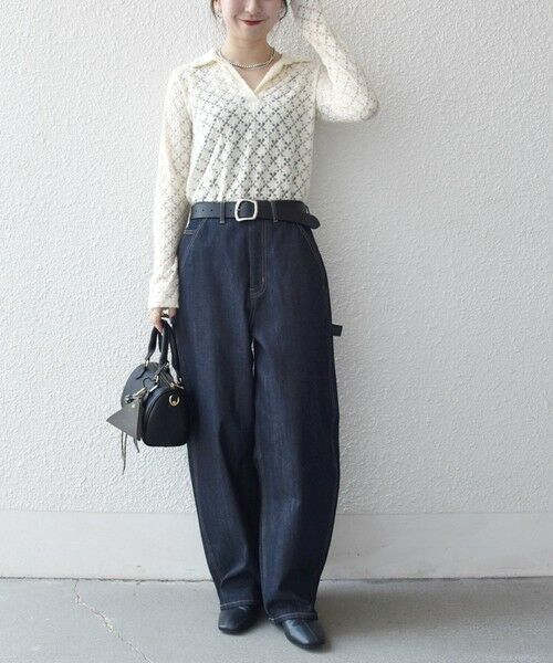 SHIPS / シップス カットソー（半袖以外） | SHIPS any:〈手洗い可能〉起毛 レース 開襟 スキッパー プルオーバー | 詳細1