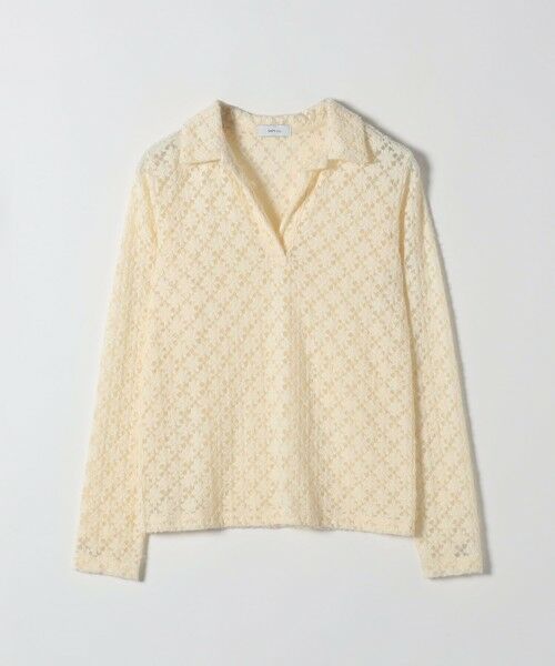 SHIPS / シップス カットソー（半袖以外） | SHIPS any:〈手洗い可能〉起毛 レース 開襟 スキッパー プルオーバー | 詳細7