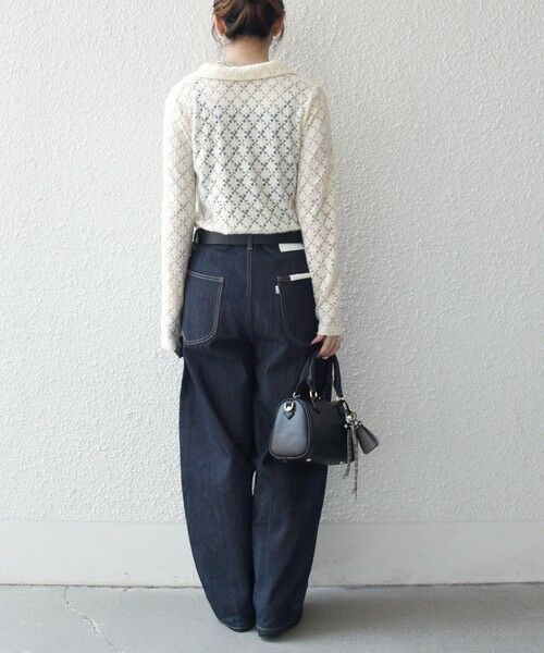 SHIPS / シップス カットソー（半袖以外） | SHIPS any:〈手洗い可能〉起毛 レース 開襟 スキッパー プルオーバー | 詳細2