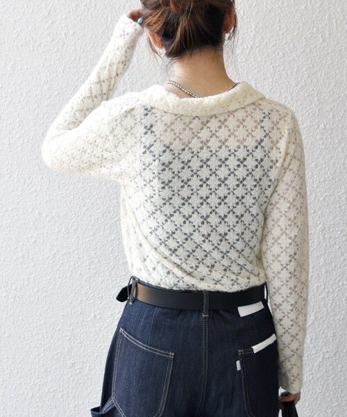 SHIPS / シップス カットソー（半袖以外） | SHIPS any:〈手洗い可能〉起毛 レース 開襟 スキッパー プルオーバー | 詳細5