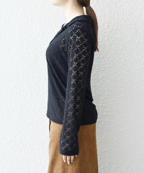 SHIPS / シップス カットソー（半袖以外） | SHIPS any:〈手洗い可能〉起毛 レース 開襟 スキッパー プルオーバー | 詳細22