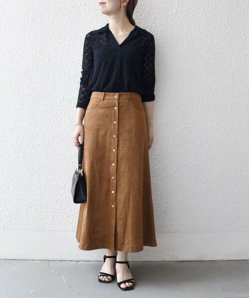 SHIPS / シップス カットソー（半袖以外） | SHIPS any:〈手洗い可能〉起毛 レース 開襟 スキッパー プルオーバー | 詳細13