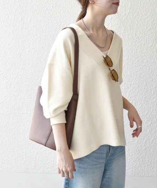 SHIPS / シップス カットソー（半袖以外） | SHIPS any:〈手洗い可能〉サカリバ 深Vネック ルーズ プルオーバー | 詳細10