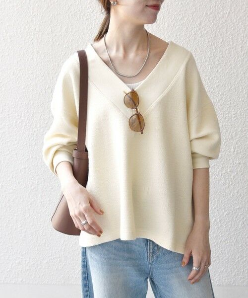 SHIPS / シップス カットソー（半袖以外） | SHIPS any:〈手洗い可能〉サカリバ 深Vネック ルーズ プルオーバー | 詳細11
