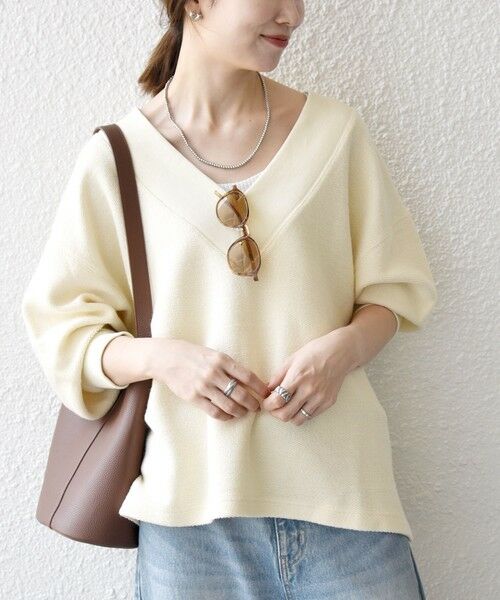 SHIPS / シップス カットソー（半袖以外） | SHIPS any:〈手洗い可能〉サカリバ 深Vネック ルーズ プルオーバー | 詳細4