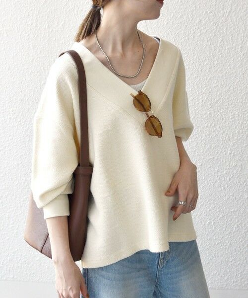 SHIPS / シップス カットソー（半袖以外） | SHIPS any:〈手洗い可能〉サカリバ 深Vネック ルーズ プルオーバー | 詳細9