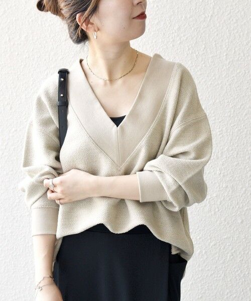 SHIPS / シップス カットソー（半袖以外） | SHIPS any:〈手洗い可能〉サカリバ 深Vネック ルーズ プルオーバー | 詳細20