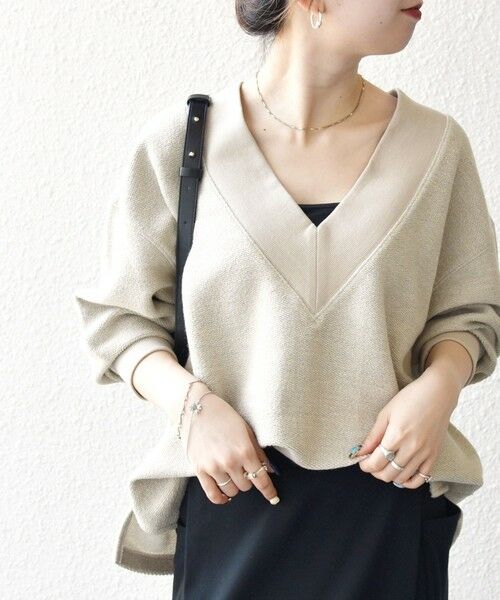 SHIPS / シップス カットソー（半袖以外） | SHIPS any:〈手洗い可能〉サカリバ 深Vネック ルーズ プルオーバー | 詳細21