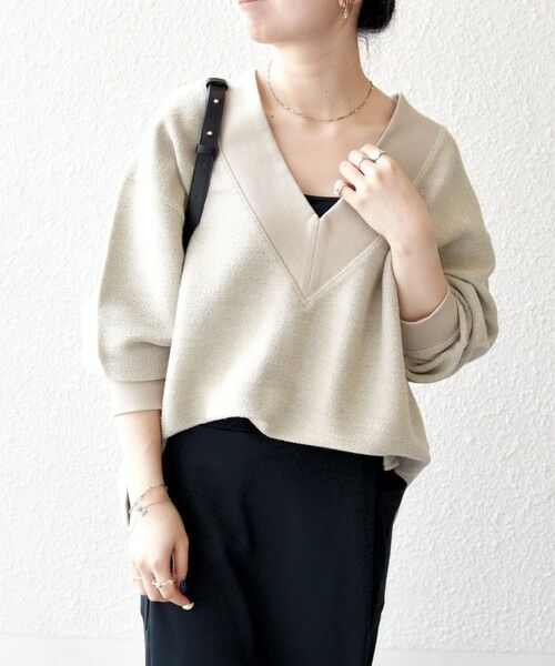 SHIPS / シップス カットソー（半袖以外） | SHIPS any:〈手洗い可能〉サカリバ 深Vネック ルーズ プルオーバー | 詳細22
