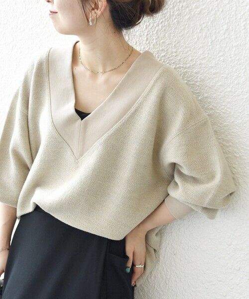SHIPS / シップス カットソー（半袖以外） | SHIPS any:〈手洗い可能〉サカリバ 深Vネック ルーズ プルオーバー | 詳細23