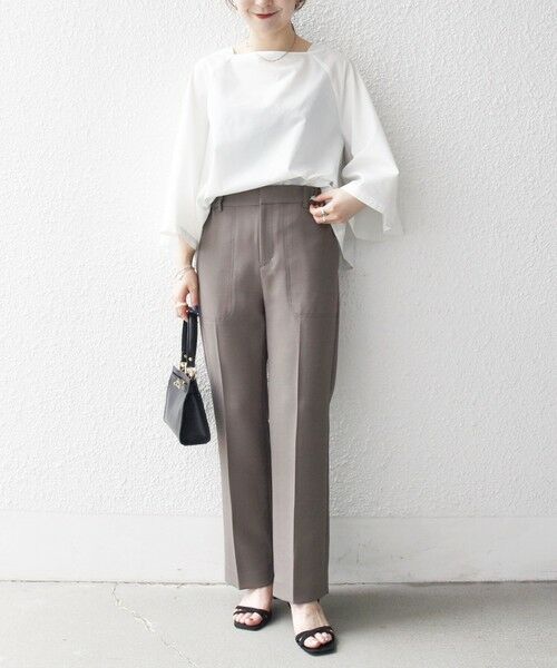 SHIPS / シップス その他パンツ | SHIPS any:〈洗濯機可能〉ダブルクロス セミフレア パンツ［NAVY BLUE］ | 詳細10