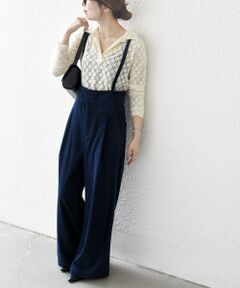 SHIPS / シップス その他パンツ | SHIPS any:〈手洗い可能〉コーデュロイ サスペンダー付 ハイウエスト ワイド パンツ