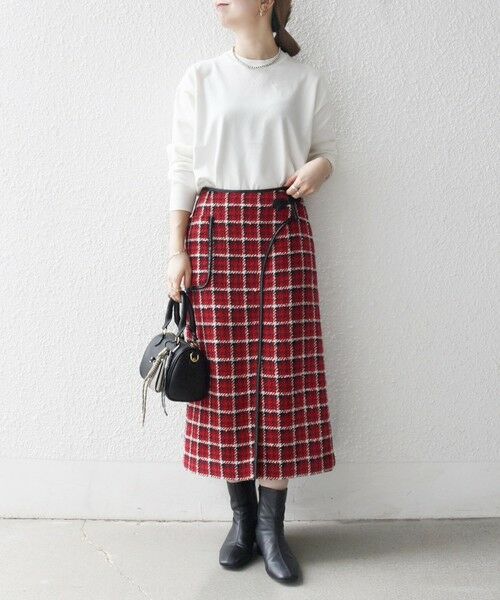 SHIPS / シップス ロング・マキシ丈スカート | SHIPS any: ブロック ツイード タイト スカート | 詳細1