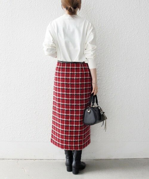 SHIPS / シップス ロング・マキシ丈スカート | SHIPS any: ブロック ツイード タイト スカート | 詳細2