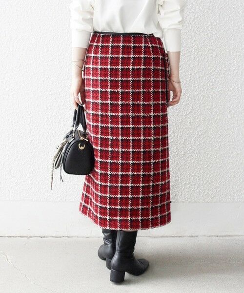 SHIPS / シップス ロング・マキシ丈スカート | SHIPS any: ブロック ツイード タイト スカート | 詳細7