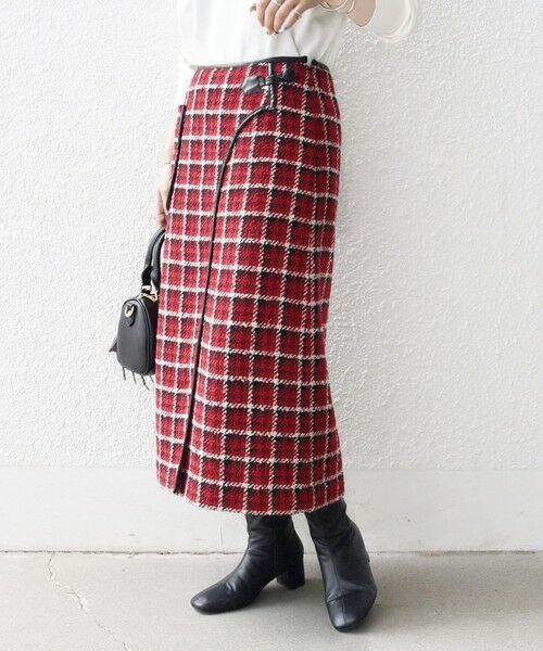 SHIPS / シップス ロング・マキシ丈スカート | SHIPS any: ブロック ツイード タイト スカート | 詳細8