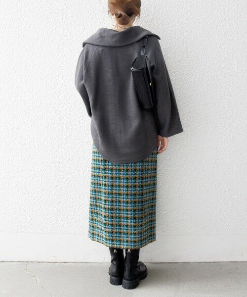 SHIPS / シップス ロング・マキシ丈スカート | SHIPS any: ブロック ツイード タイト スカート | 詳細19