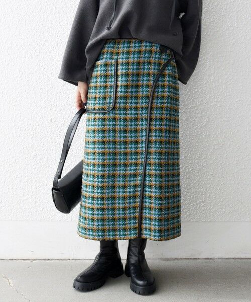 SHIPS / シップス ロング・マキシ丈スカート | SHIPS any: ブロック ツイード タイト スカート | 詳細20