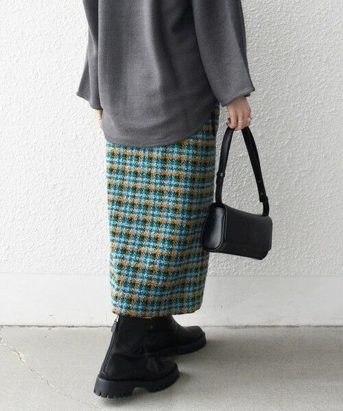 SHIPS / シップス ロング・マキシ丈スカート | SHIPS any: ブロック ツイード タイト スカート | 詳細23