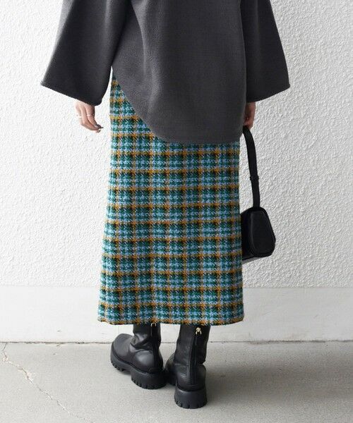 SHIPS / シップス ロング・マキシ丈スカート | SHIPS any: ブロック ツイード タイト スカート | 詳細24