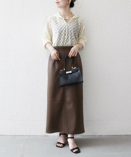 SHIPS / シップス ロング・マキシ丈スカート | SHIPS any: クロス ステッチ Iライン スカート | 詳細13