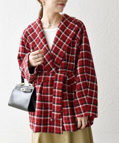 SHIPS / シップス その他アウター | SHIPS any: ブロック ツイード コクーン コート