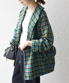 SHIPS / シップス その他アウター | SHIPS any: ブロック ツイード コクーン コート