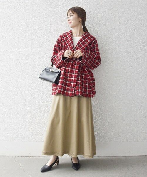 SHIPS / シップス その他アウター | SHIPS any: ブロック ツイード コクーン コート | 詳細1