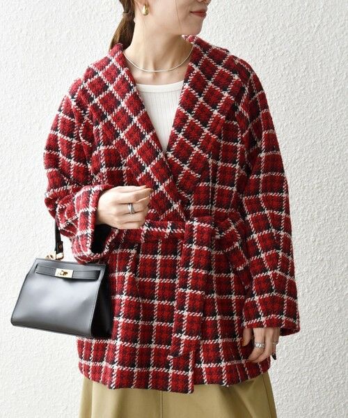 SHIPS / シップス その他アウター | SHIPS any: ブロック ツイード コクーン コート | 詳細3