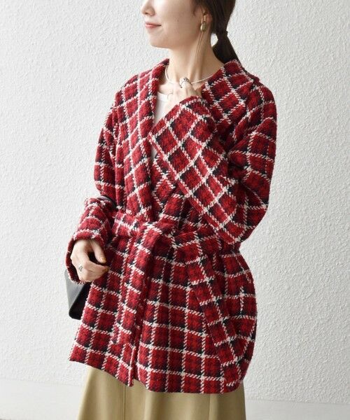 SHIPS / シップス その他アウター | SHIPS any: ブロック ツイード コクーン コート | 詳細6