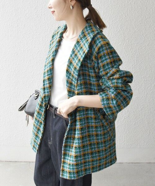 SHIPS / シップス その他アウター | SHIPS any: ブロック ツイード コクーン コート | 詳細23