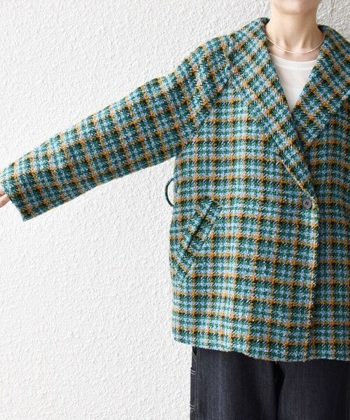 SHIPS / シップス その他アウター | SHIPS any: ブロック ツイード コクーン コート | 詳細30