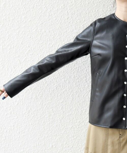 SHIPS / シップス ノーカラージャケット | SHIPS any: コンパクト ドット スナップ カーディガン ジャケット | 詳細15