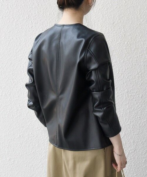 SHIPS / シップス ノーカラージャケット | SHIPS any: コンパクト ドット スナップ カーディガン ジャケット | 詳細5