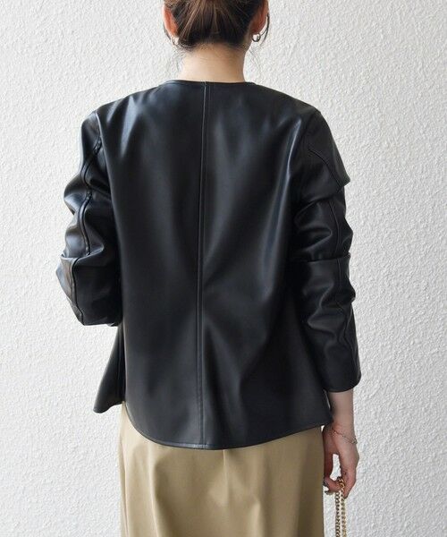 SHIPS / シップス ノーカラージャケット | SHIPS any: コンパクト ドット スナップ カーディガン ジャケット | 詳細6