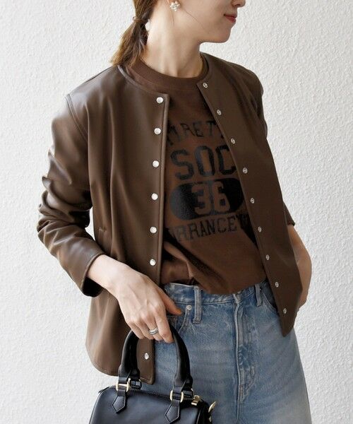 SHIPS / シップス ノーカラージャケット | SHIPS any: コンパクト ドット スナップ カーディガン ジャケット | 詳細19