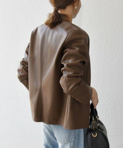 SHIPS / シップス ノーカラージャケット | SHIPS any: コンパクト ドット スナップ カーディガン ジャケット | 詳細20