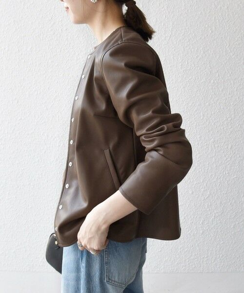 SHIPS / シップス ノーカラージャケット | SHIPS any: コンパクト ドット スナップ カーディガン ジャケット | 詳細22