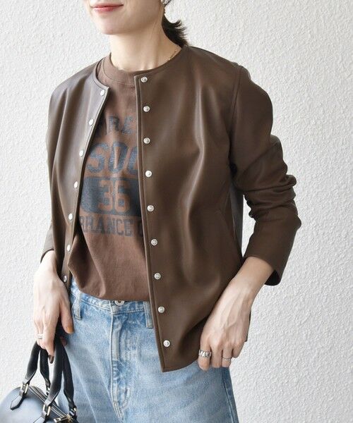 SHIPS / シップス ノーカラージャケット | SHIPS any: コンパクト ドット スナップ カーディガン ジャケット | 詳細23