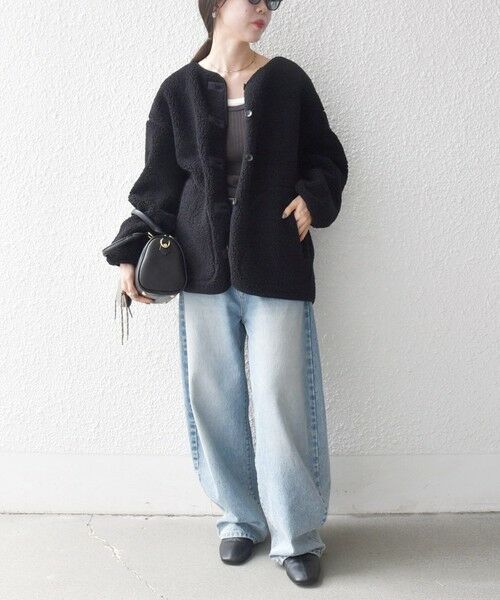 SHIPS / シップス ブルゾン | 《追加予約》SHIPS any:〈洗濯機可能〉ボア フリース 2WAY フーディー ブルゾン | 詳細1